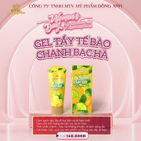 GEL TẨY TẾ BÀO DA CHẾT CHANH BẠC HÀ COLLAGEN X3