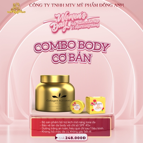 Bộ Đôi Dưỡng Da Body Collagen X3 Luxury