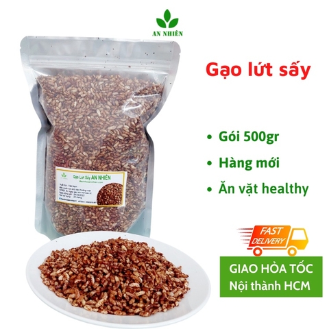 Gạo lứt sấy khô ăn liền, gạo lứt sấy giảm cân An Nhiên gói 500g