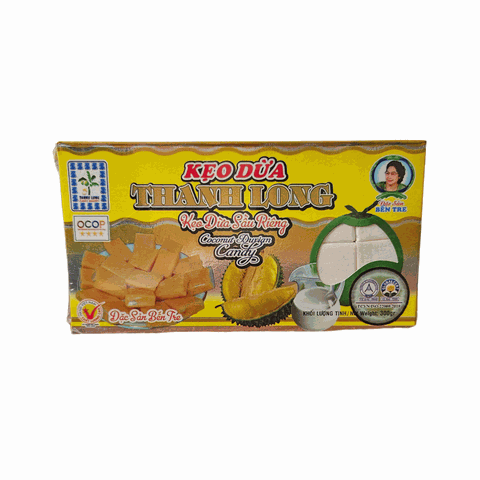 Kẹo dừa Thanh Long đặc sản Bến Tre vị sầu riêng hộp 300gr