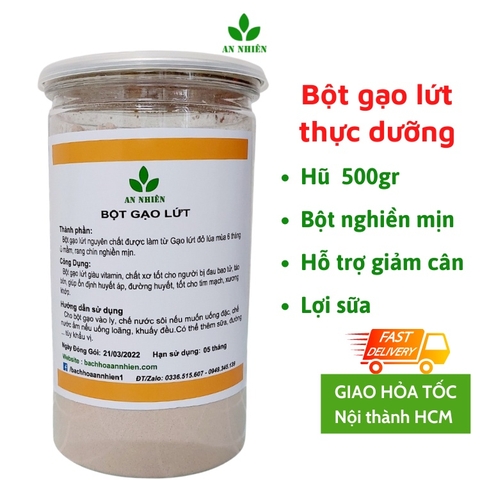 Bột gạo lứt đỏ nguyên chất, giảm cân lợi sữa An Nhiên 500g