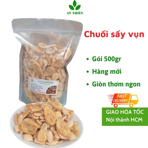 Chuối sấy khô giòn hàng vụn An Nhiên 500g