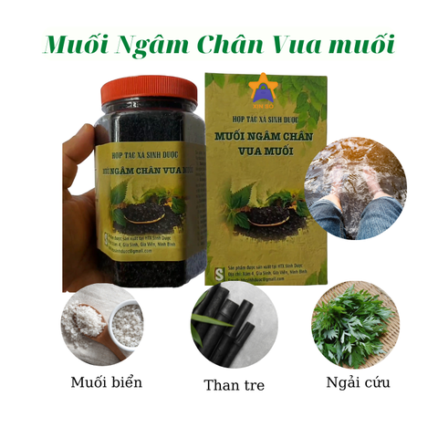 Muối ngâm chân thảo dược Vua Muối 550g, sản phẩm từ Hợp Tác Xã Sinh Dược