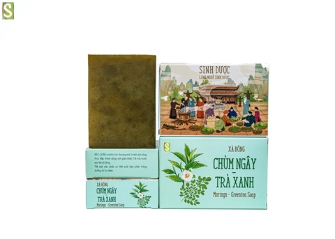 Xà bông sinh dược chùm ngây trà xanh HTX Sinh Dược 110g – 55g