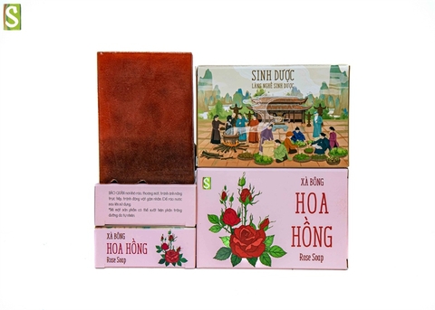 Xà bông sinh dược hoa hồng HTX Sinh Dược 110g – 55g