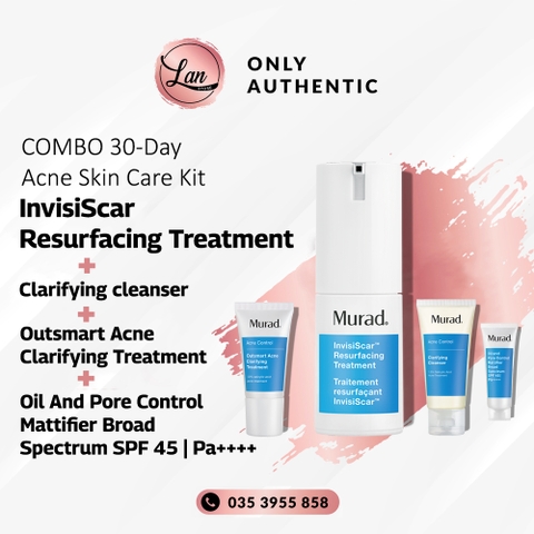 Bộ Sản Phẩm Trị Mụn Toàn diện Murad 30-Day InvisiScar Acne Skin Care Kit