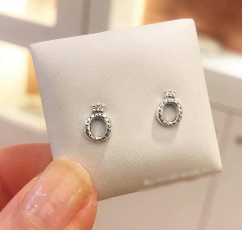 Pandora - Bông Tai Tròn Logo Vương Miện