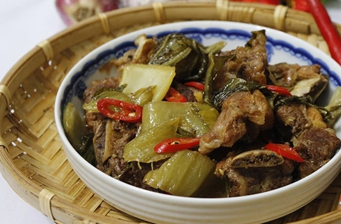 Món ngon Sườn non kho dưa cải