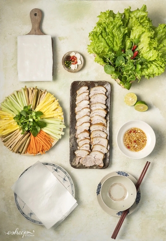 THỊT HEO OM NGŨ VỊ CUỐN RAU RỪNG NGON TUYỆT