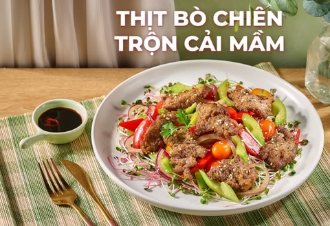 Hướng dẫn món ngon: Thịt bò chiên cải mầm