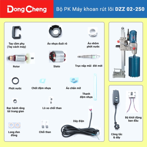 Bộ PK máy khoan rút lõi DZZ 02-250