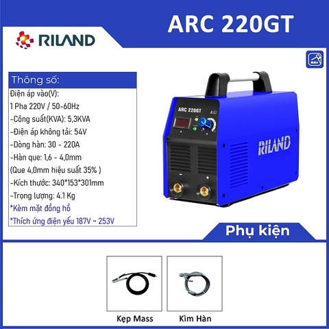 Máy hàn que điện tử RILAND ARC 220GT