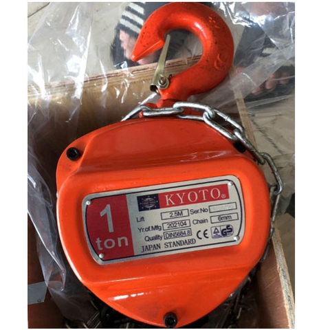 Pa lăng xích kéo tay Kyoto 1 Tấn 8 Mét
