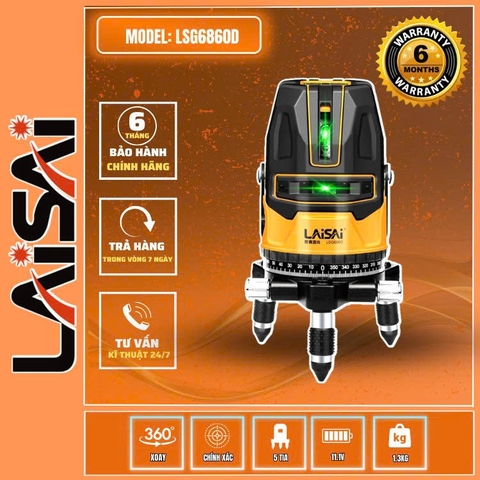Máy cân bằng Laser 5 tia xanh Laisai LSG686OD