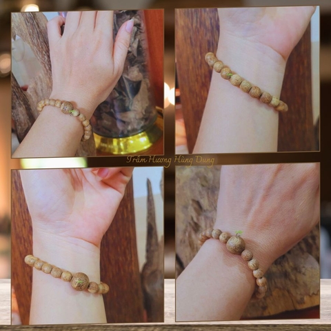 VÒNG TAY TRẦM HƯƠNG TRÒN 8 LY MIX HẠT
