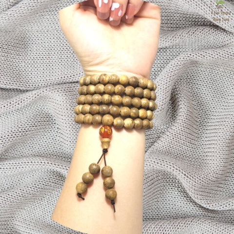 VÒNG TAY TRẦM HƯƠNG MIX HẠT PHONG THỦY - 108 HẠT 8 LI
