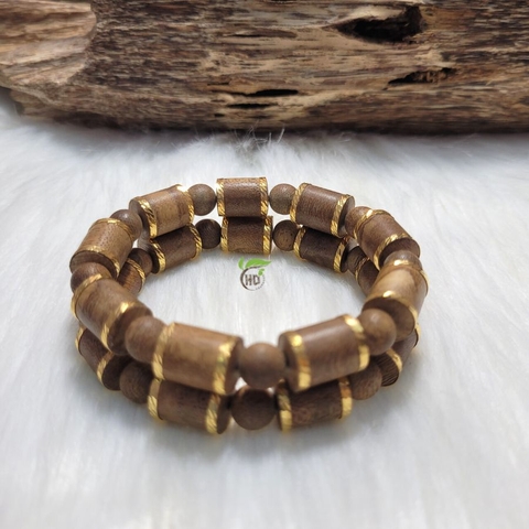 VÒNG TRẦM HƯƠNG TRỤ TRÚC BỌC VÀNG - SIZE 10MM