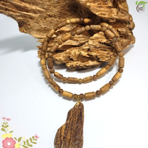 DÂY CHUYỀN TRẦM HƯƠNG TRÚC TRÒN - MẶT PHẬT QUAN ÂM