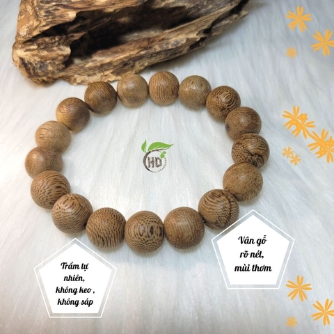 VÒNG TAY TRẦM HƯƠNG TỰ NHIÊN VIP -  NAM 12MM