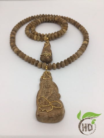 DÂY CHUYỀN TRẦM HƯƠNG HẠT TRÒN, MẶT PHẬT QUAN ÂM