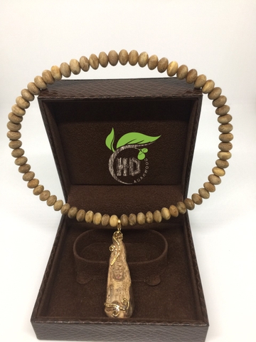 DÂY CHUYỀN TRẦM HƯƠNG HẠT TRÒN, MẶT PHẬT QUAN ÂM