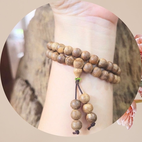 VÒNG TAY TRẦM HƯƠNG 54 HẠT  QUẤN 2 VÒNG SIZE 7MM