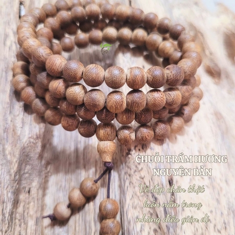 CHUỖI TRÀNG 108 HẠT TRẦM HƯƠNG TỰ NHIÊN SIZE 7 LY