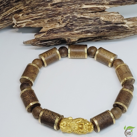 VÒNG TAY TRẦM HƯƠNG TRỤ TRÚC TỲ HƯƠU VÀNG