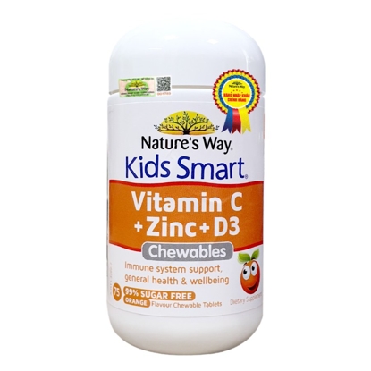 Nature’s Way Kids Smart Vitamin C + Zinc + D3 Chewable Tablets