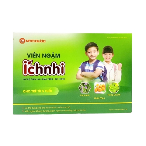 Viên ngậm ho Ích Nhi 5+(hộp 5 vỉ*6 viên)