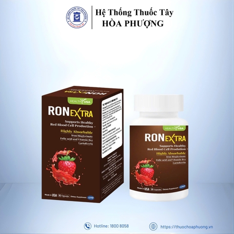 RON EXTRA Healthy Blood Support – Hỗ Trợ Bổ Sung Sắt & Acid Foric (Hộp 60 viên)