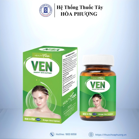 VEN HEALTHY SKIN SUPPORT+  (Hộp 60 viên) - Hỗ Trợ Hạn Chế Lão Hóa Da, Đẹp Da