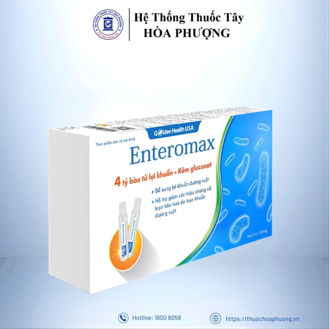 ENTEROMAX GoldenHealthUSA - Hộp 4 vỉ x 5 ống