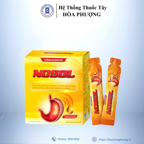 NOSOL GoldenHeathUSA – Giảm đau và bảo vệ niêm mạc dạ dày- Hộp 30 gói x 10ml