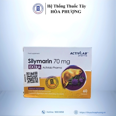 Viên uống bổ gan Silymarin Extra 70mg giúp giải độc gan, hạ men gan Hộp 60 viên