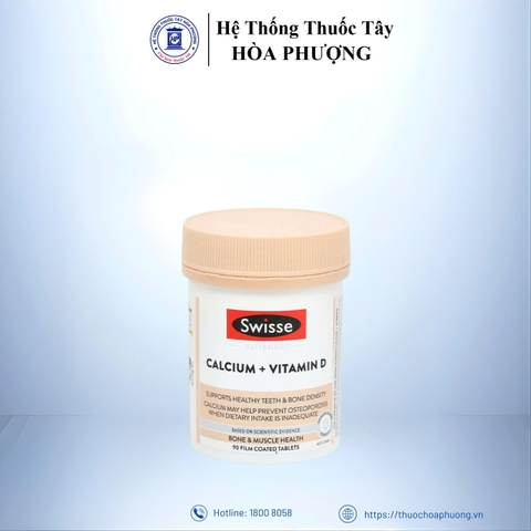 Swisse Ultiboost Calcium + Vitamin D lọ 90 viên