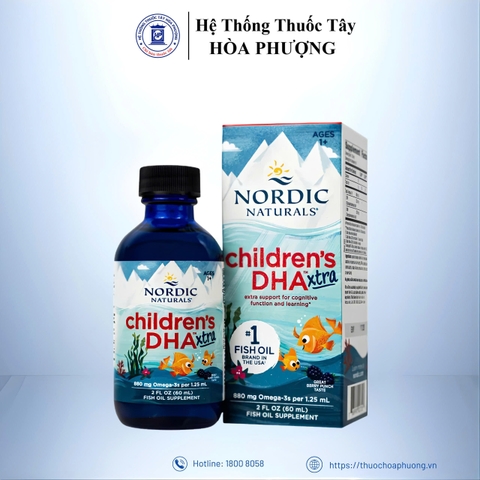 Dung dịch hỗ trợ cải thiện thị lực cho trẻ từ 1 tuổi Nordic Naturals Children's DHA xtra (60ml)