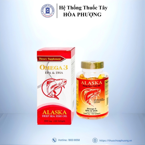 Viên uống Alaska Deep Sea Fish Oil Omega-3 (Hộp 1 lọ 100 viên)