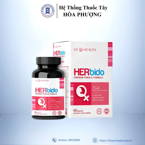 Herbido tăng cường sinh lý nữ giới, giảm các triệu chứng tiền mãn kinh ( hộp 60 viên )