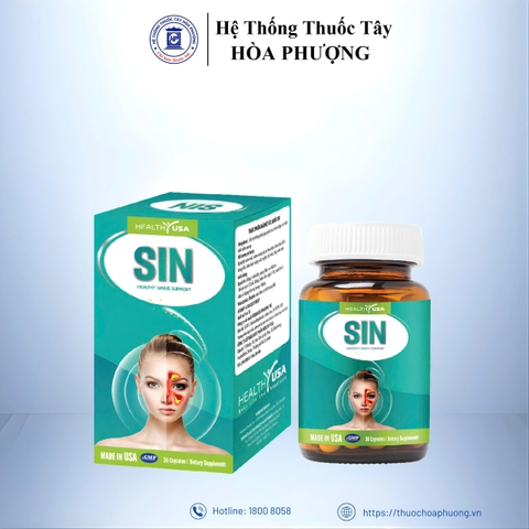 Viên uống SIN Healthy USA giảm triệu chứng viêm mũi, viêm xoang (Hộp 60 viên)