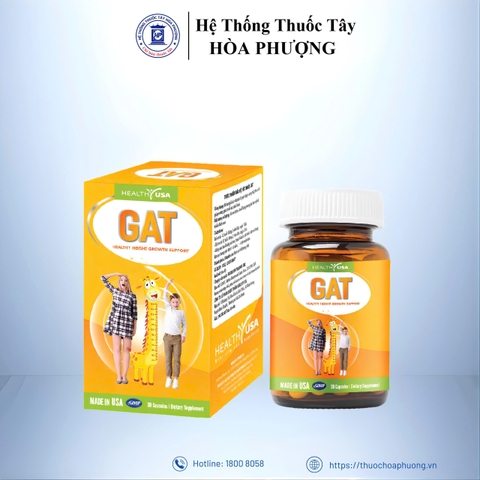 Viên uống GAT Healthy USA bổ sung canxi giúp xương phát triển chắc khoẻ (Hộp 30 viên)