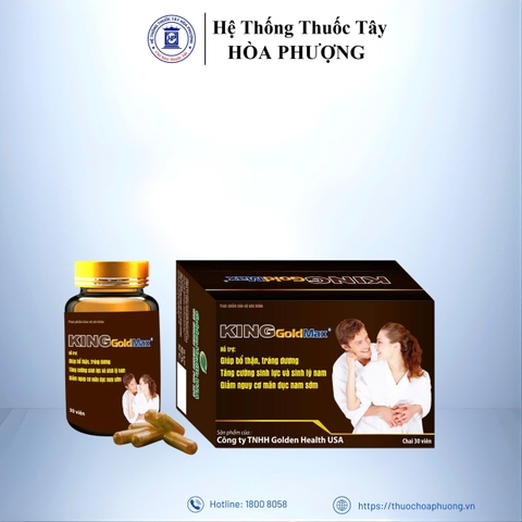 Tăng cường sinh lực, sinh lý nam KING GOLD MAX hộp 1 lọ 30 viên