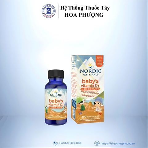 D3 Nordic Naturals Chính Hãng, Bổ Sung Vitamin D3 Cho Trẻ Sơ Sinh Giúp xương Chắc Khỏe