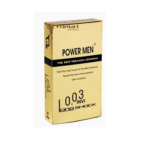 BCS POWER MEN vàng premium hộp 12 cái