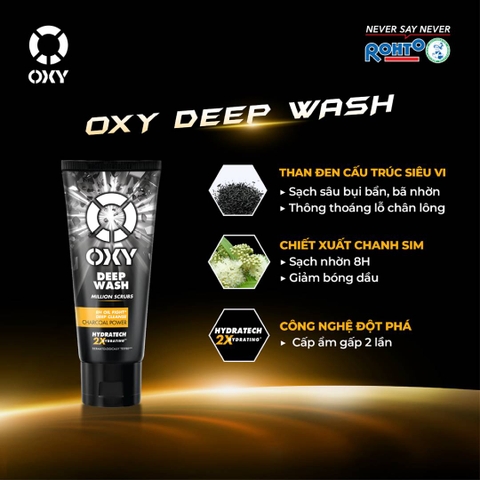 Sữa rửa mặt Oxy sạch sâu- bay nhờn- sáng da