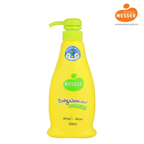 Tắm gội toàn thân cho bé Wesser White Musk hương cỏ xạ hương 500ml