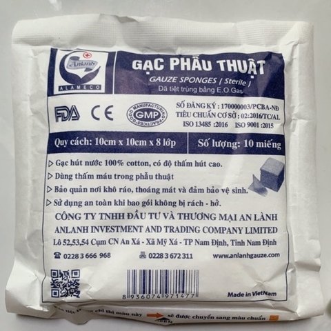 Gạc phẫu thuật 10cm*8 lớp