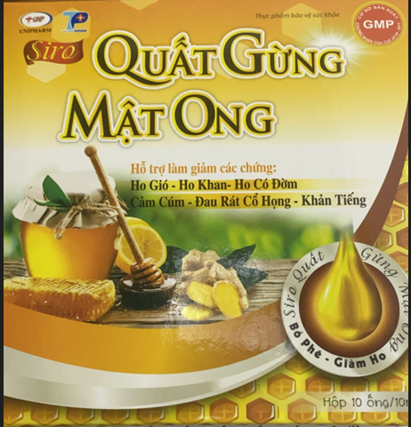 Siro Quất Gừng Mật Ong hộp 10 ống 10ml