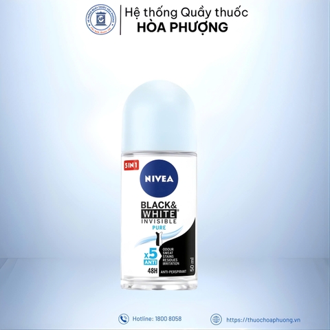 Lăn khử mui nivea black white pure 50ml