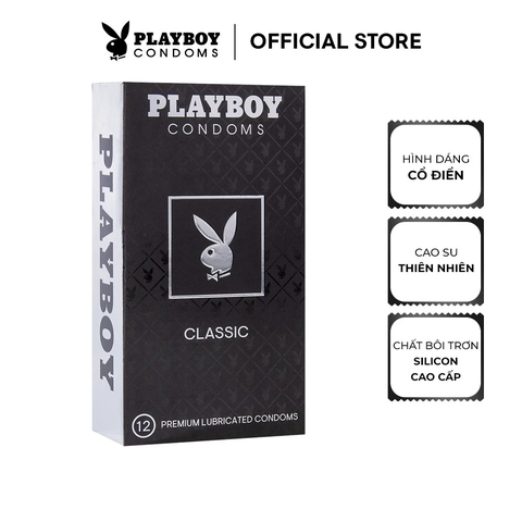 Bao cao su Playboy Classic (đen) hộp 12 cái